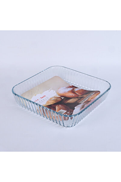 Generic 2.6L square heat-resistant glass oven tray, oven and microwave safe, ...