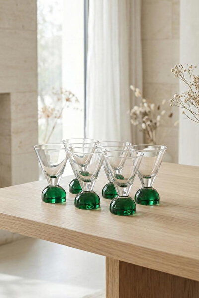 Generic Luxury glass serving set with a colored base – stylish modern design