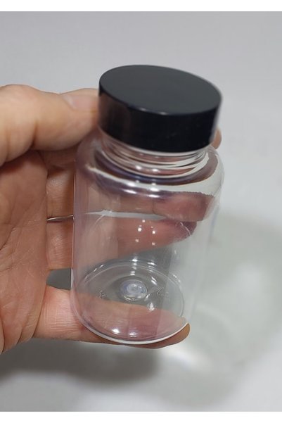Durucam 6Pcs 100ml Wide Mouth Food Supplement Medicine Plastic Bottle Ginger Shot Bottle Leak Proof Black Lid