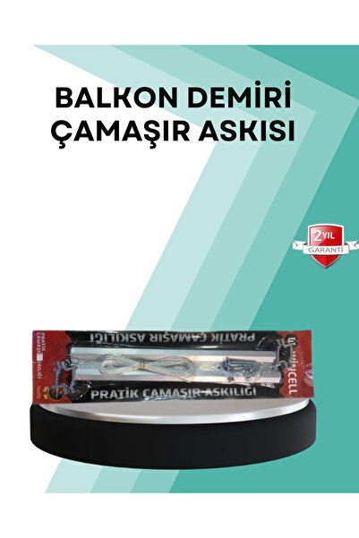 Epilons Kare Küpeşte Uyumlu Balkon Çamaşır Askısı 25x60 cm Beyaz Pratik