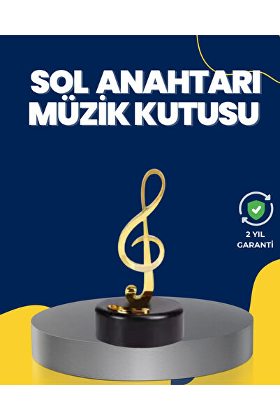 Epilons Altın Sol Anahtarı Müzik Kutusu Döner Mekanizmalı