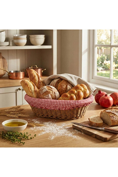 lowell home Oval Colored Cloth Rope Wicker Bread Basket