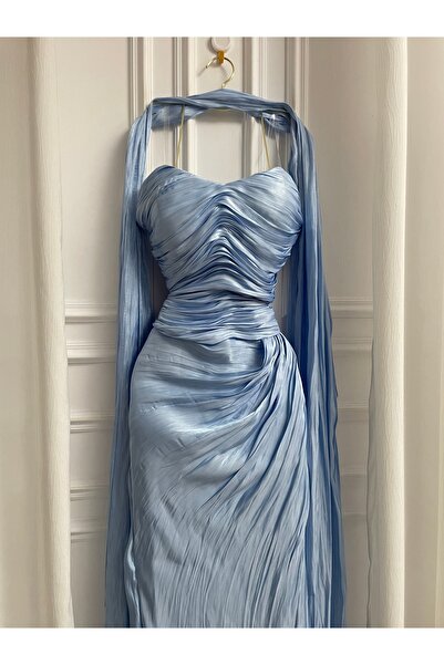 LUMY sky blue evening dress