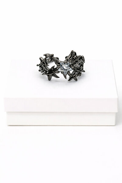 MakeWell Ayarlanabilir Antik Gümüş Kaplama Gotik Kelebek Kalp Örümcek Hilal Y...