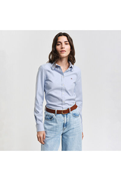 Gant Kadın Mavi Slim Fit Klasik Yaka Oxford Gömlek