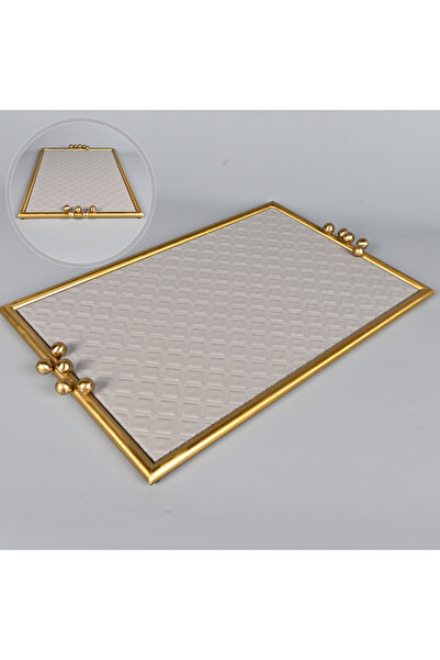 Generic Large rectangular serving tray, 51 x 31 cm, dark gray color, with a c...