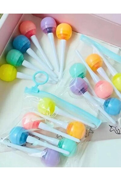 Markasız ucuz Highlighter Lolipop Fosforlu Kalem 6'lı