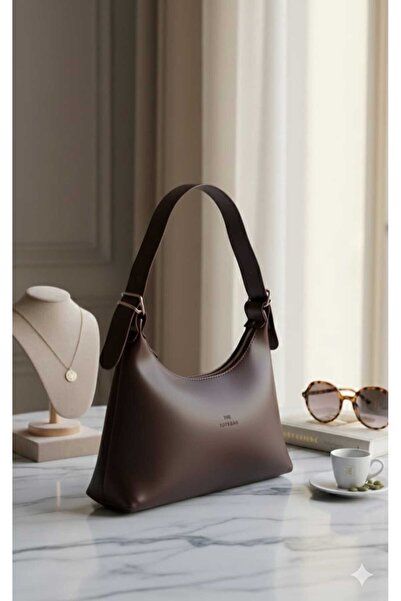 METEBAGS Acı Kahve Tek Bölmeli Kadın Suni Deri El & Kol Çantası