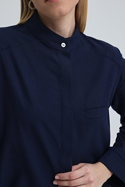 QANU Single Pocket Shirt Navy Blue