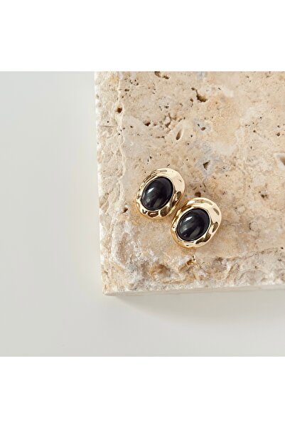 Vesce Atelier Black Enamel Oval Earrings
