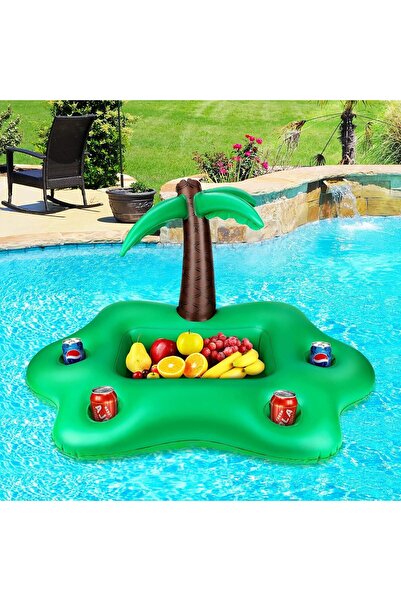Generic Large Inflatable Coconut Tree Drink Holder for Pool