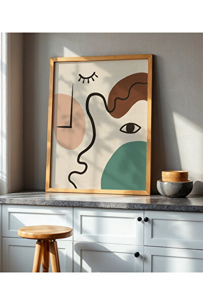 Creatick Design Masif Ahşap Çerçeveli İskandinav Boho Tablo – Doğal & Minimal...