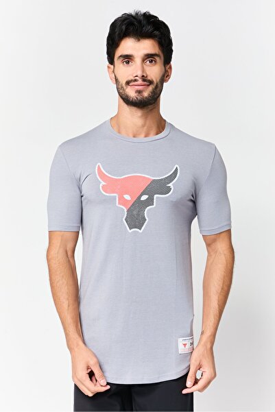 Under Armour x Project Rock Men Loose Fit Short Sleeve Outdoor T-Shirt, Grey