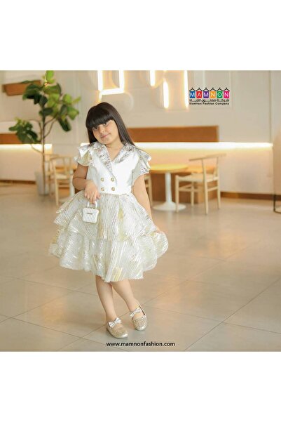 Mamnon فستان تل سكري ذهبي