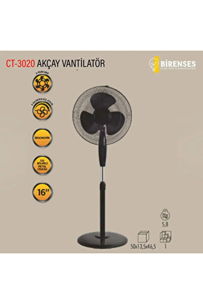 Jenerik Cata Akçay Ayaklı Vantilatör 3 Pervane Ct-3020