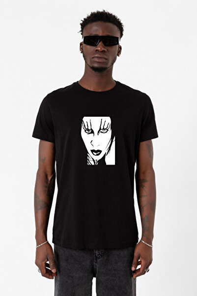 Tshirthane Marilyn Manson Blackwhite Black Men's Tshirt