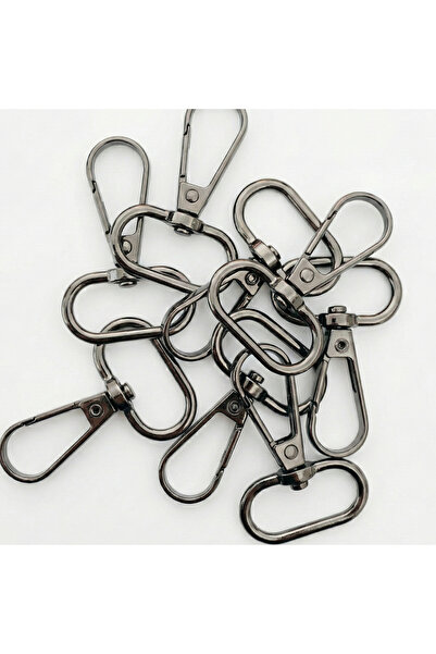 2.5 cm Spring Hook Black Nickel (ANTHRACITE) - Metal Bag and Wallet Hanger Clip - 5 PCS