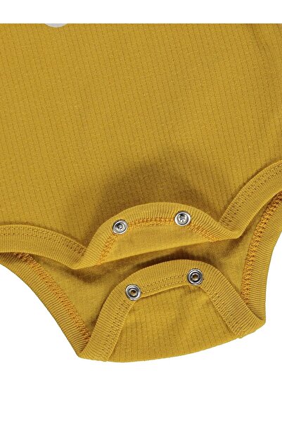 Civil Baby Kaplan Printed 1-36 Months Snap Fastener Bodysuit - Mustard 9-12 M...