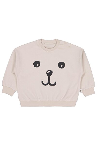 Civil Baby Ayı Empirme 6-18 Ay Sweatshirt - Bej 9-12 Ay