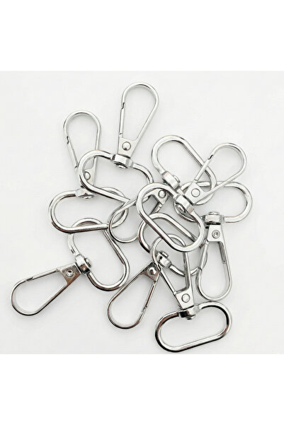 2.5 Cm Spring Hook Nickel (SILVER) - Metal Bag and Wallet Hanger Clip - 50 PCS
