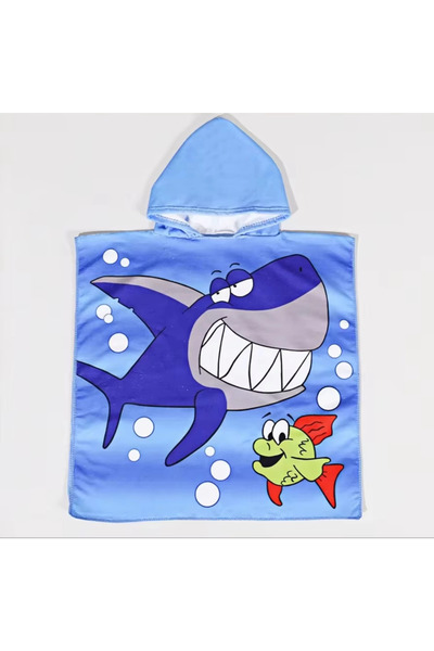 1way Shark print bathrobe, small size