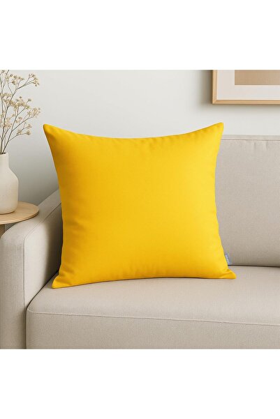 COM LIVING HOUSE Set of 2 pillowcases 40x40 cm yellow ranforce cotton