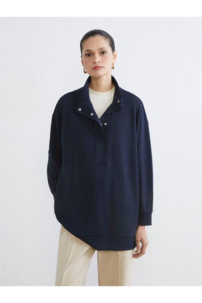 LC Waikiki Tunica pentru femei Soft Touch supradimensionat albastru bleumarin...