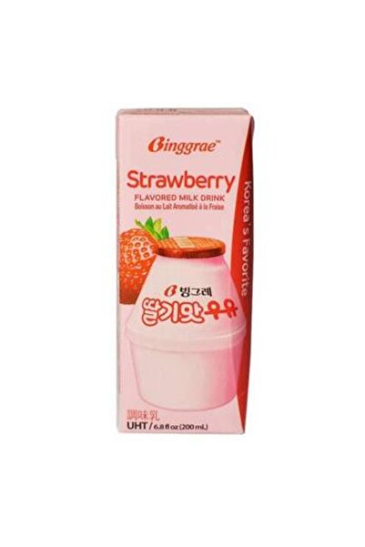 YABANEEZ STRAWBERRY MILK "BINGGRAE" (CARTOON OF 24 PACKS)