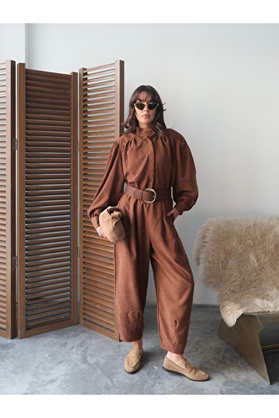 AÈC PRIVÈ Women's Suede Shirt Pants Set