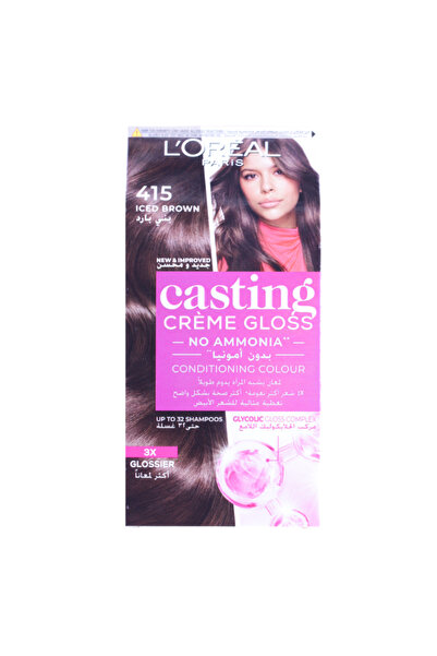 L'oreal كريم أساس لوريال كاستينج خالي من الأمونيوم، لون بني مثلج 415