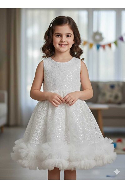 AMAZ The white "Party Pearl" dress - royal elegance for little girls