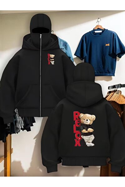 LAND MODA Hanorac unisex Ninja cu mască de zăpadă Cardigan din lână groasă cu...