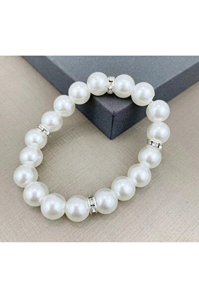 Shiklik Stone Pearl Women's Detailed Rubber Bracelet
