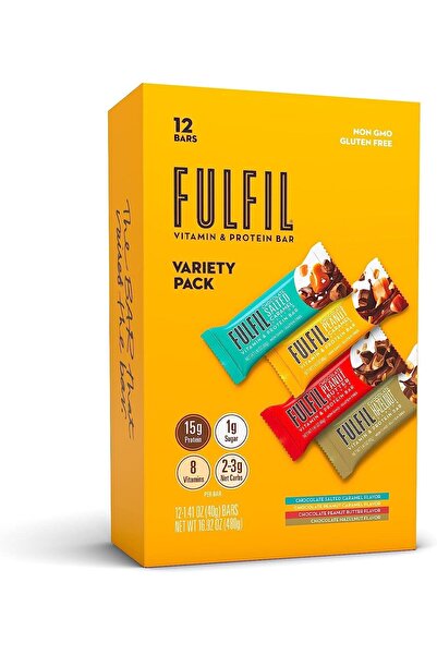 Fulfil ألواح صغيرة الحجم غنية بالفيتامينات والبروتين، عبوة متنوعة من الأكثر م...