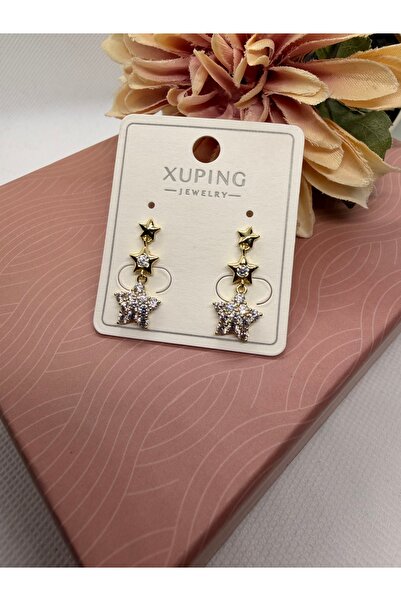 XUPING JEWELRY 3 Boy Star Zircon Stone Steel Earrings