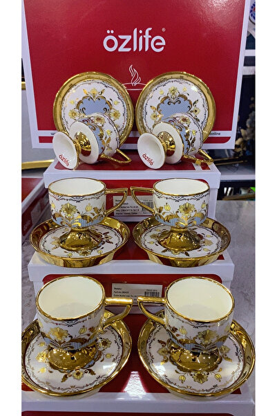 Ozlifehome Ev dizaynım 6lı lüks ayaklı kahve fincan takımı