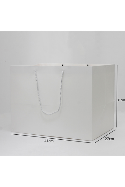 Generic 12 قطعة من أكياس ورقية لون أبيض الأبعاد 27×41×31 سم