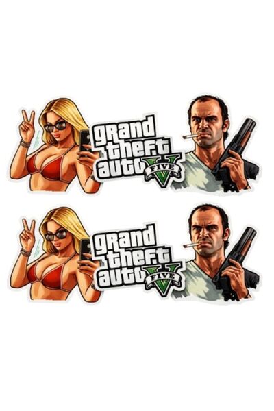 Oracal Set 2 stickere auto GTA V, multicolor, 20cm
