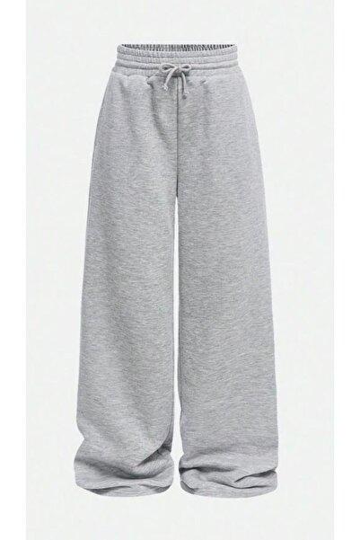 GERLAY Gri rahat kalıp düz paça eşofman altı