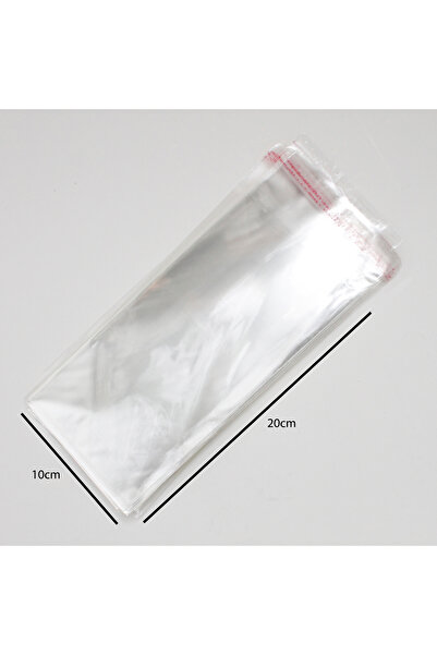 Generic 100 pieces of adhesive candy bags, transparent, dimensions 20 x 10 cm