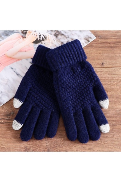 Flippy Women's Touchscreen Gloves, Universal Size, Navy Blue