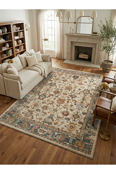 Rose'n Home Arte VN039 Vintage Klasik Desenli Dekoratif Şönil Halı Salon Kori...