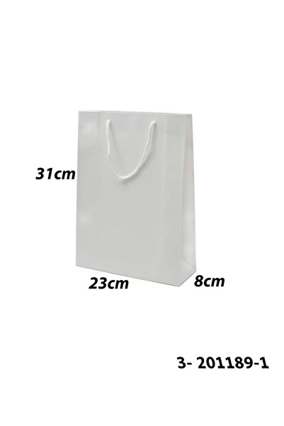 Generic 12 قطعة من أكياس ورقية لون أبيض الأبعاد 23×8×31 سم