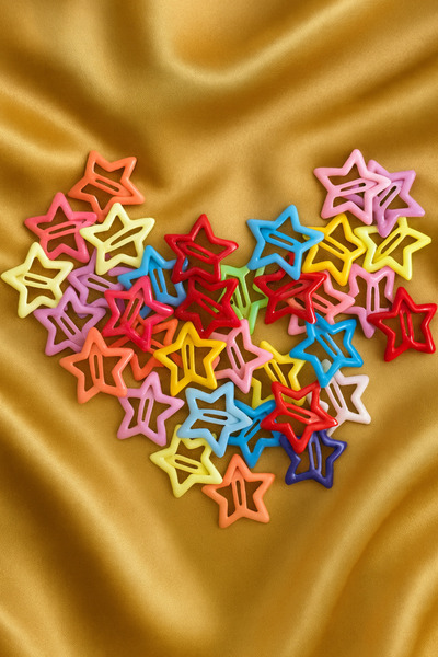 Serra Yıldız toka 20 adet karışık renk