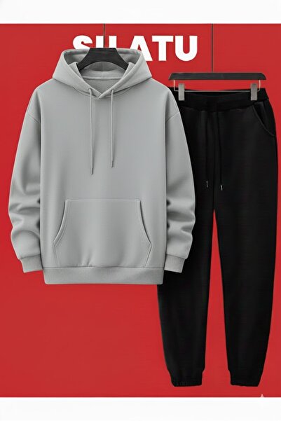 TUNWEX Unisex Hooded Bottom Black 2-Piece Set