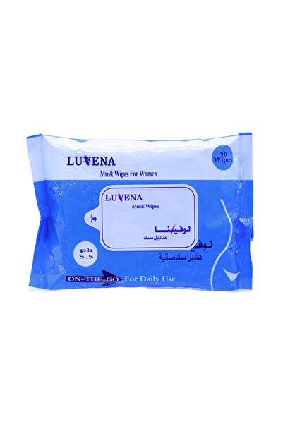 Luvena مناديل مبللة برائحة المسك للمناطق الحساسة، ٢٠ منديلاً