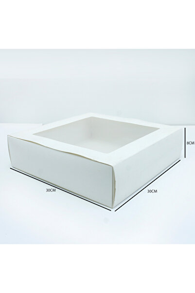 Generic 12 قطعة من علبة ورقية بنافذة شفافة اللون أبيض