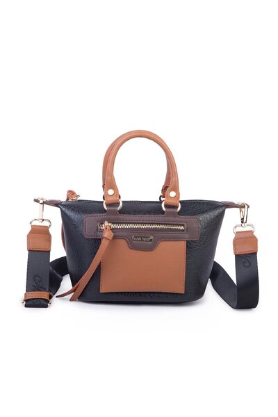 Nas Bag Women's Mini Handbag and Messenger Bag Black Tan Brown Victoria