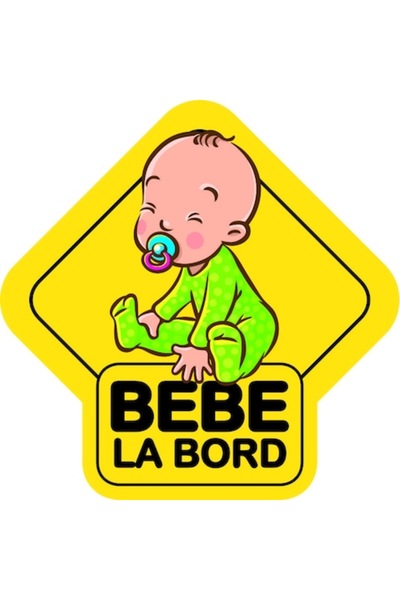 Oracal Sticker auto Baby on Board baiat cu suzeta, 15cm