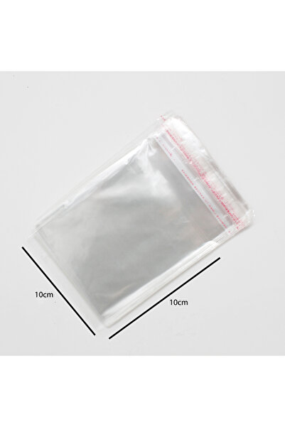 Generic 100 قطعة من اكياس حلويات لاصق اللون شفاف الأبعاد 10×10 سم